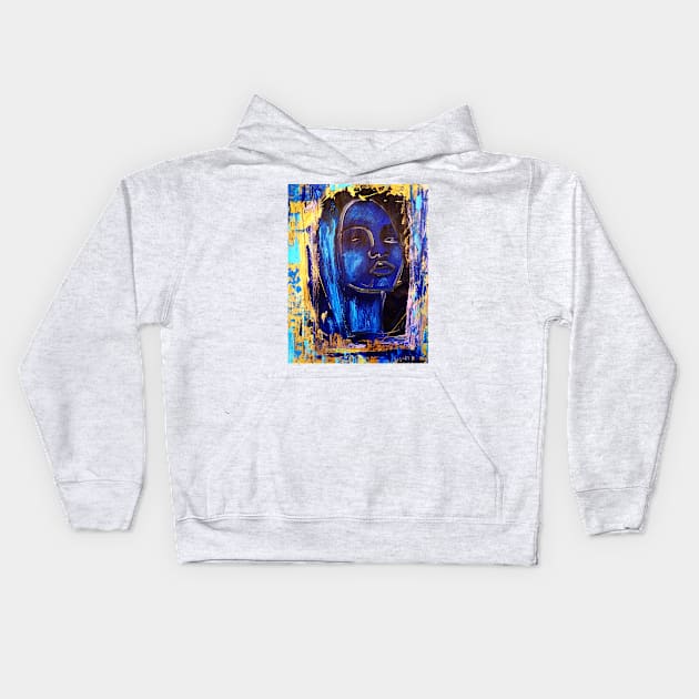 The blue madonna Kids Hoodie by amoxes